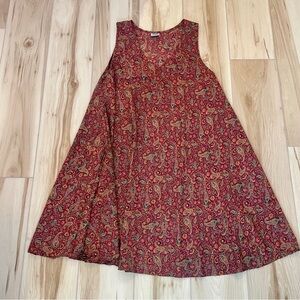Palak Vintage Burgundy Floral Flowy Dress